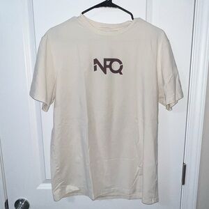 NFQ Men’s Basic Training Tee - Large - Cream with Maroon Logo